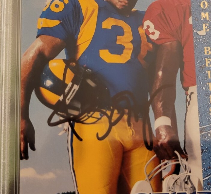 Jerome Bettis signed autographed 1993 UD Football Rookie Card RC IP auto PSA HOF view 2