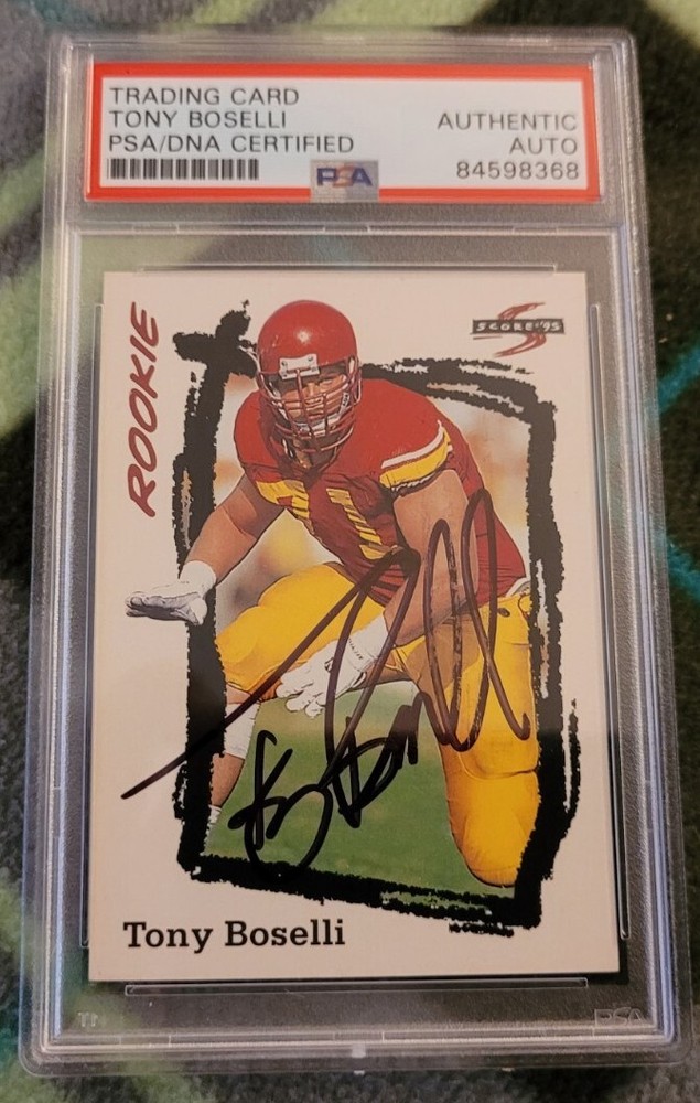 Tony Boselli signed autographed 95 Score Football Rookie Card RC IP auto PSA USC