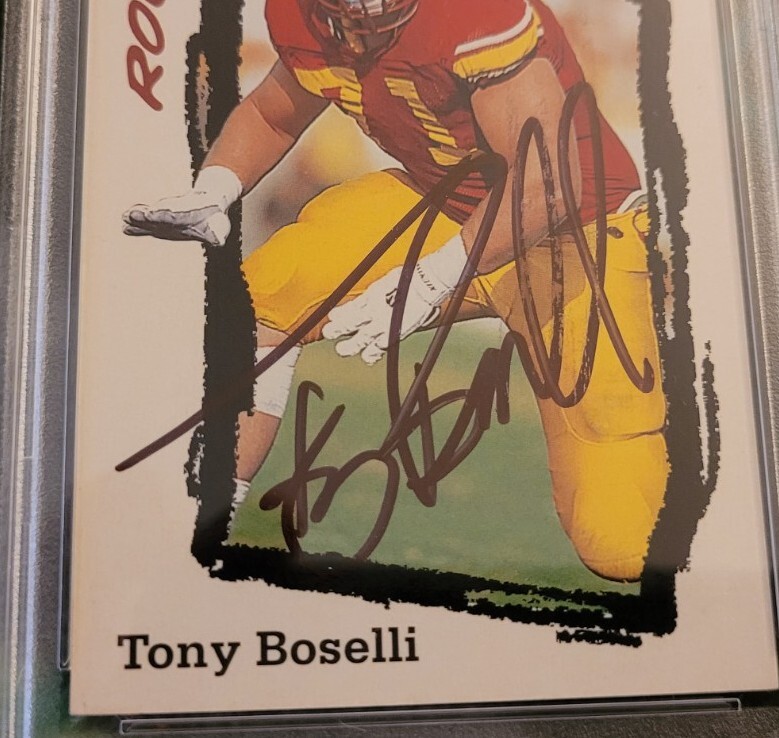 Tony Boselli signed autographed 95 Score Football Rookie Card RC IP auto PSA USC view 2