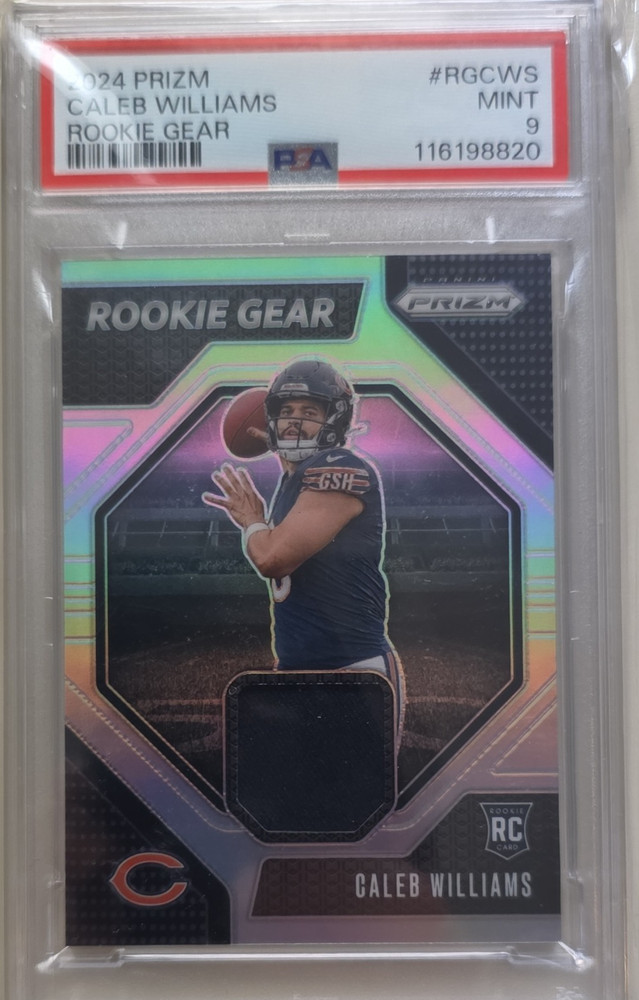 Panini 2024 Prizm Caleb Williams Rookie Gear Memorabilia #RG-CWS PSA 9 Bears view 1