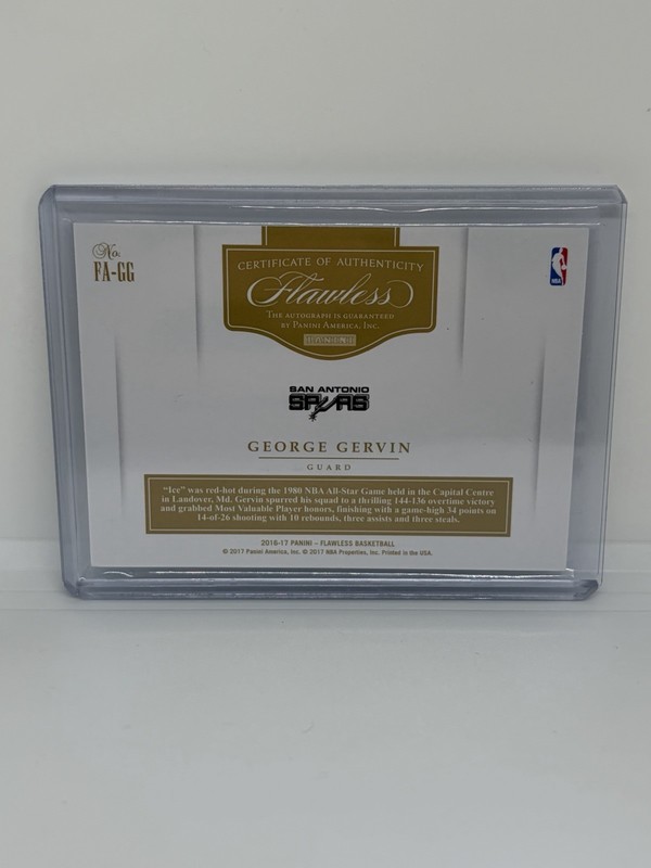 2016-17 Panini Flawless - #FA-GG George Gervin On-Card Auto /25 view 2