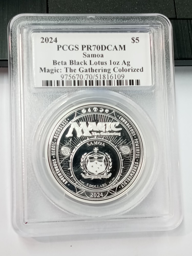 2024 Samoa $5 Beta Black Lotus Magic The Gathering Silver PCGS PR70DCAM Colorize