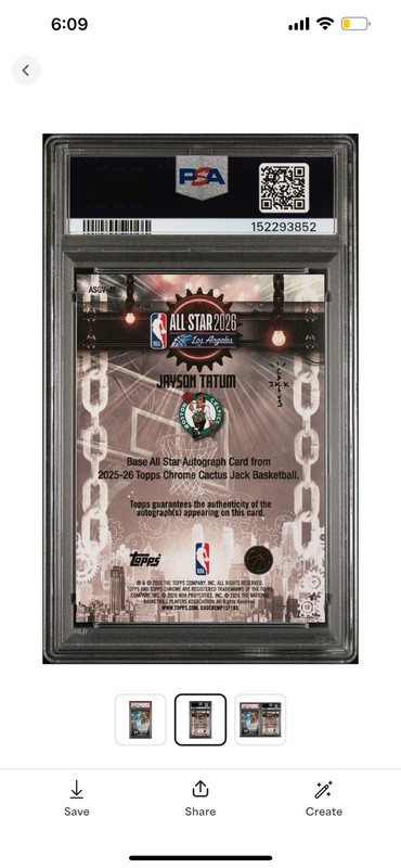 2025 TOPPS CHROME CACTUS JACK x NBA ALL-STAR Jayson Tatum 8/25 AUTO PSA 10 🍀 view 2