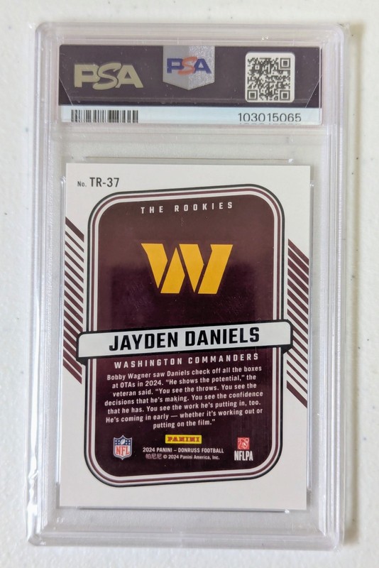 2024 Donruss Jayden Daniels The Rookies #TR37 PSA 10 view 2