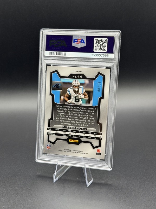 2023 PANINI PRIZM MILES SANDERS GOLD WAVE /10 PSA 10 GEM MT 🔥 view 2