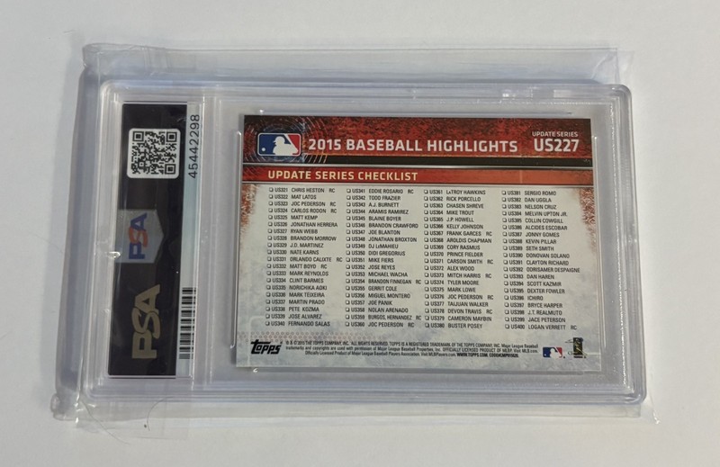 2015 Topps Update Mike Trout #US227 PSA 10 view 2