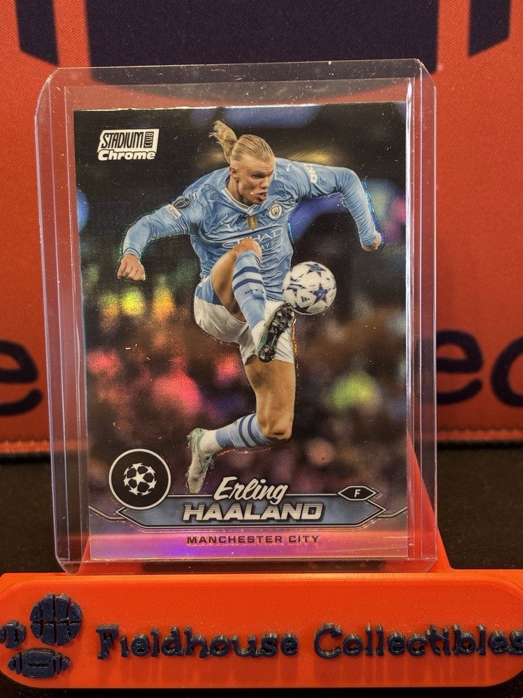 Erling Haaland 2023-24 Topps Stadium Club Chrome UCL Refractor #70