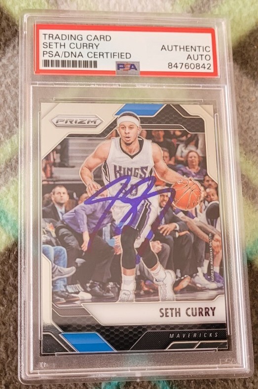 Seth Curry signed 2016-17 Panini Prism Basketball Rookie Card RC IP auto PSA