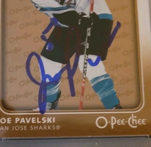 Joe Pavelski signed 2006-07 O-Pee-Chee Hockey Rookie Card RC IP auto PSA Sharks view 2