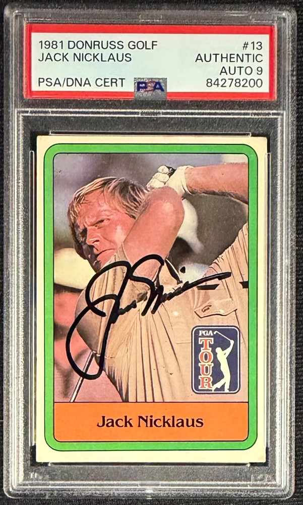 JACK NICKLAUS SIGNED 1981 DONRUSS Rookie PSA/DNA AUTO GRADE 9    84278200