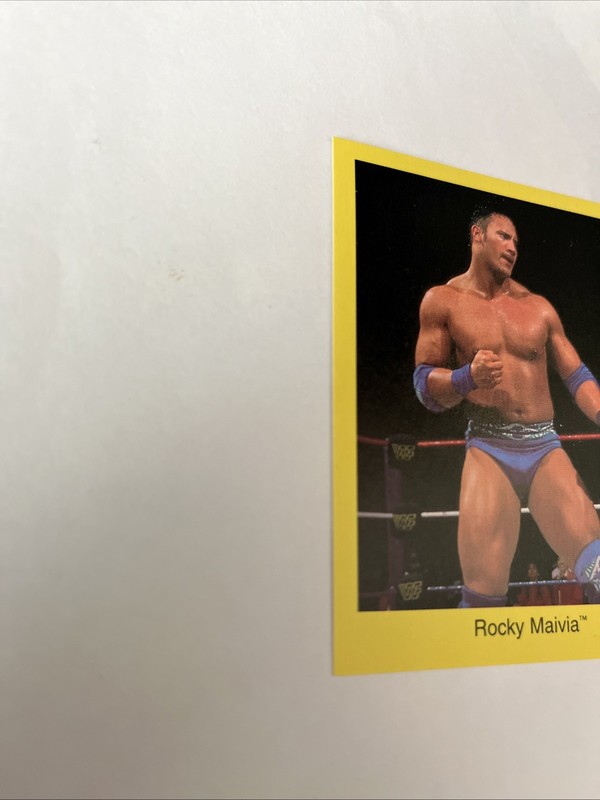 1997 Rocky Maivia Rookie Card WWF The Rock Dwayne Johnson Cardinal Trivia view 2