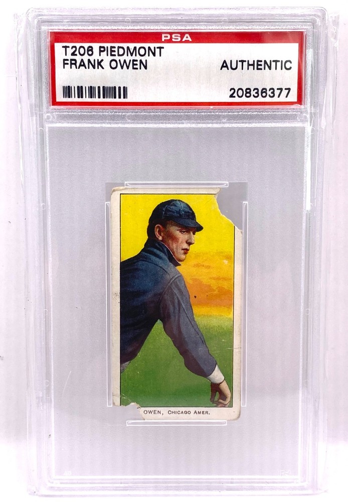 1909-11 T206 Tobacco Frank Owen Piedmont 150 PSA Authentic Old Label