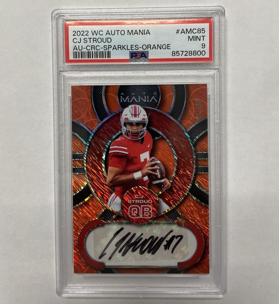 CJ Stroud Auto /100 Shimmer 2022 Wild Card Rookie Houston Texans Graded PSA 9