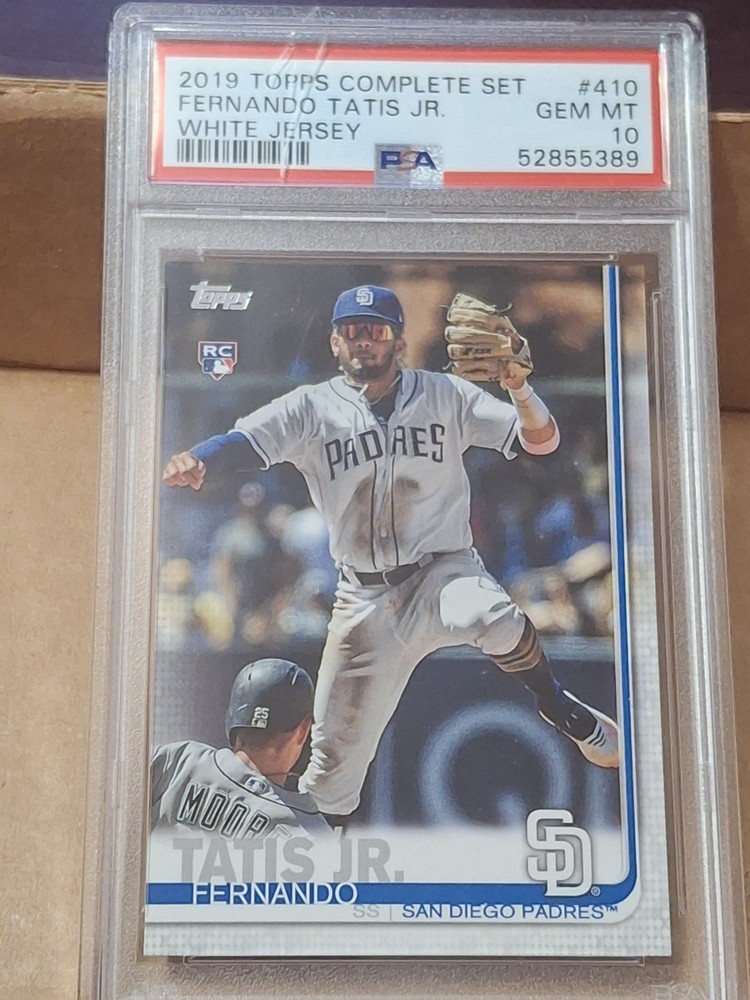 2019 FERNANDO TATIS JR TOPPS WHITE JERSEY ROOKIE CARD RC #410 PSA 10 PLEASE READ