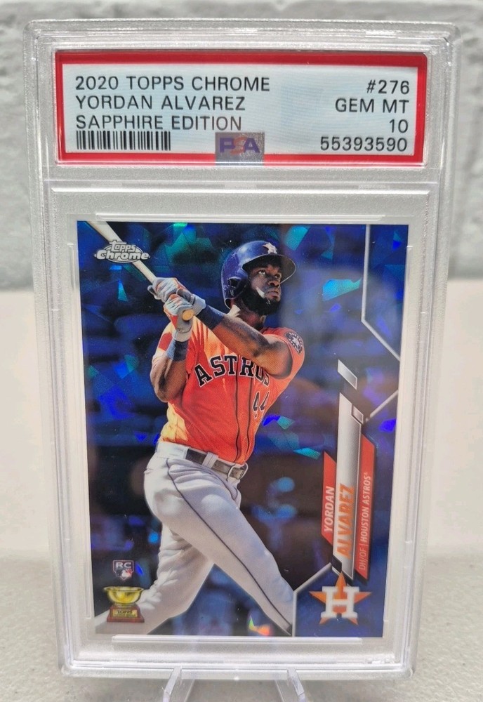 YORDAN ALVAREZ RC 2020 TOPPS CHROME SAPPHIRE ROOKIE PSA 10