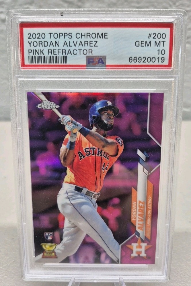 2020 Topps Chrome Yordan Alvarez RC Pink Refractor Rookie #200 Astros PSA 10