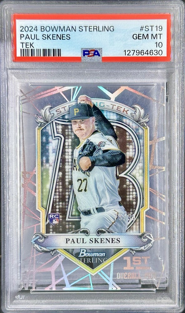 /99 Paul Skenes PSA 10 2024 Bowman Sterling Tek Holo Rookie Card RC Pirates