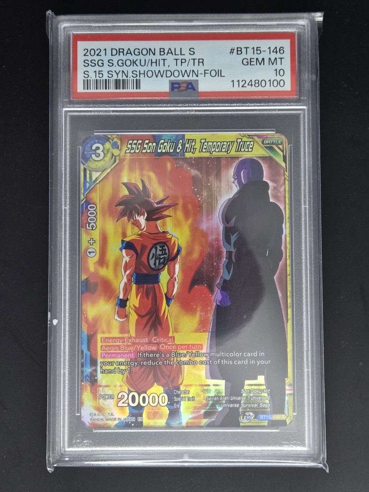 Goku & Hit Temporary Truce PSA 10 Pop 3 BT15-146 Saiyan Showdown Dragon Ball Sup