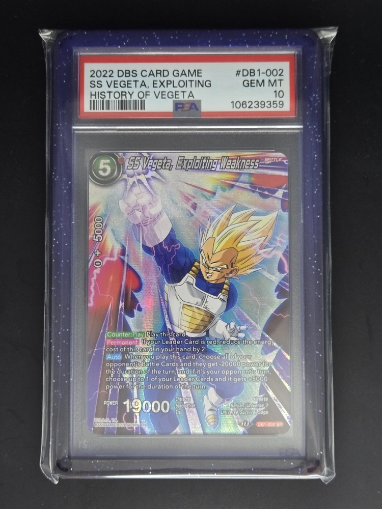 SS Vegeta, Exploiting Weakness PSA 10 DB1-002 History Of Vegeta Dragon Ball...