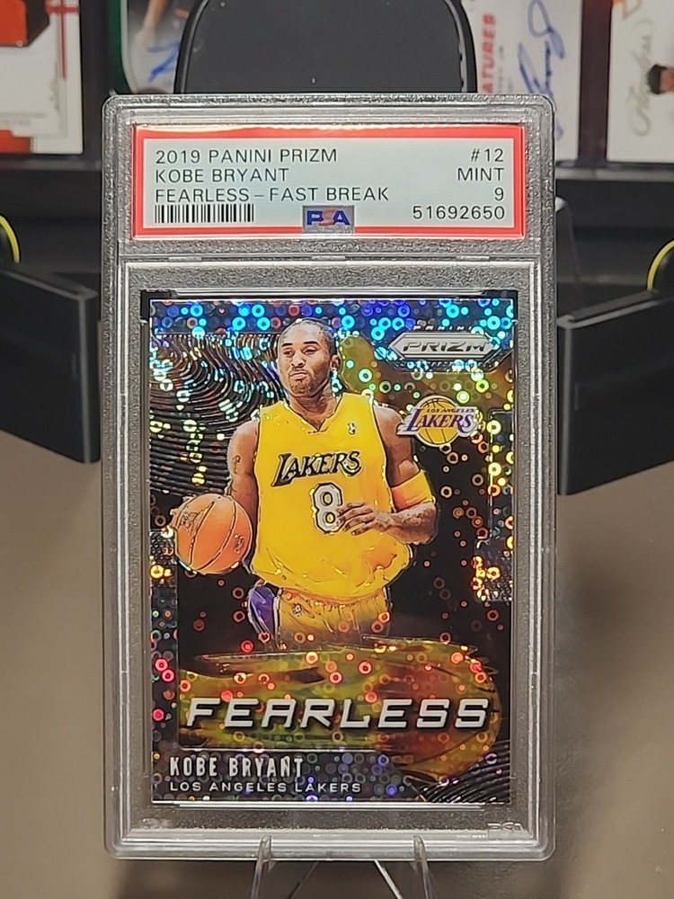 2019 Panini Prizm KOBE BRYANT Fearless Fast Break PSA Mint 9 #12 Los Angeles NBA