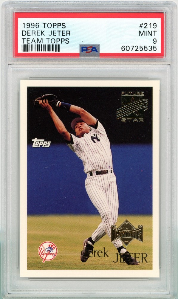 1996 Topps TEAM TOPPS #219 DEREK JETER RC Rookie YANKEES HOF PSA 9