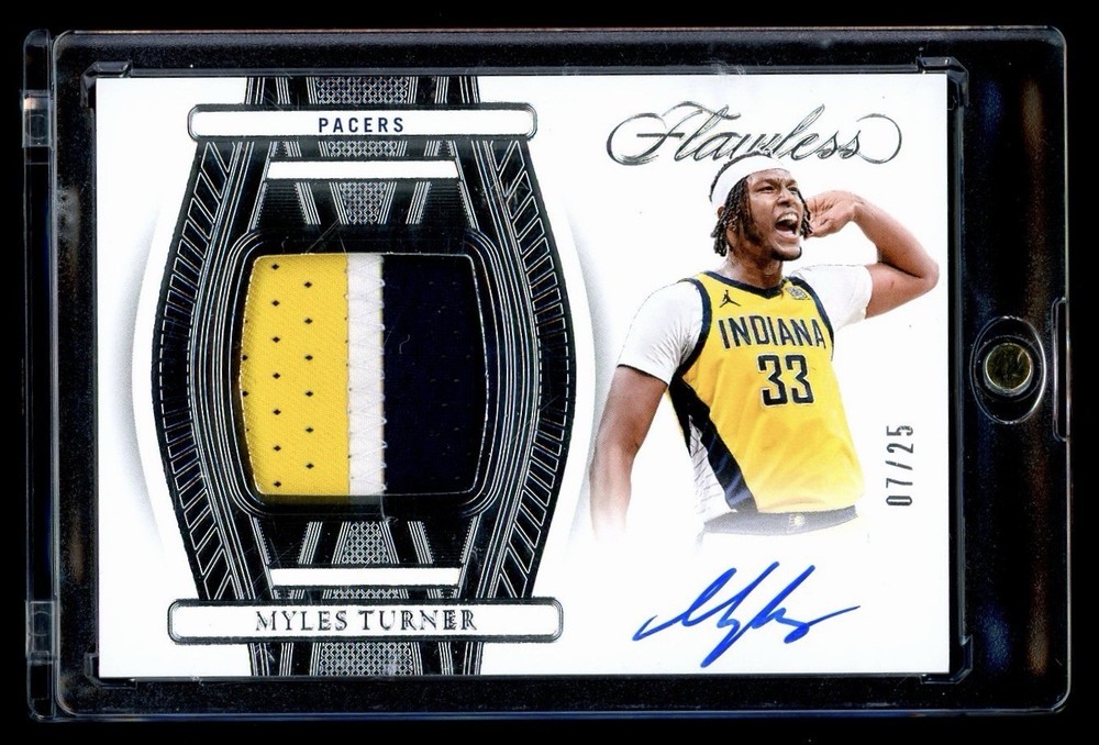 2023-24 Panini Flawless Myles Turner Game Used Prime Patch Auto Silver /25