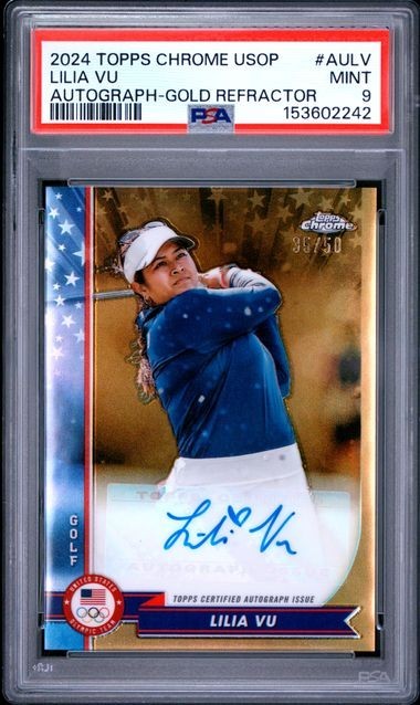 LILIA VU 2024 Topps Chrome US Olympics Auto GOLD Refractor /50 PSA 9 Mint