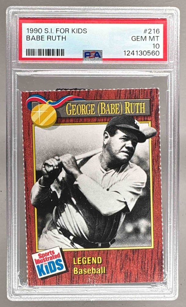 124130560 Babe Ruth 1990 Sports Illustrated For Kids #216 PSA 10