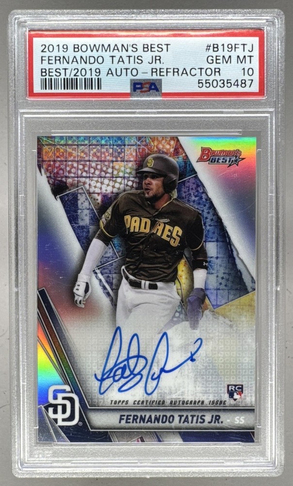 Fernando Tatis Jr 2019 Bowman's Best #B19-FTJ Refractor RC Auto PSA 10