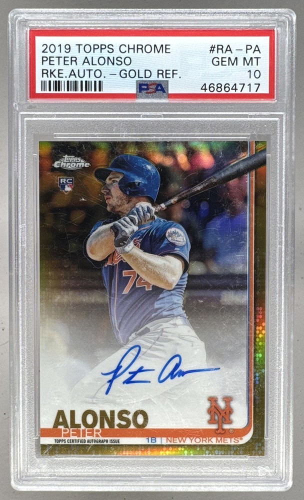 Peter Alonso 2019 Topps Chrome Gold Refractor Rookie Auto RC 11/50 PSA 10