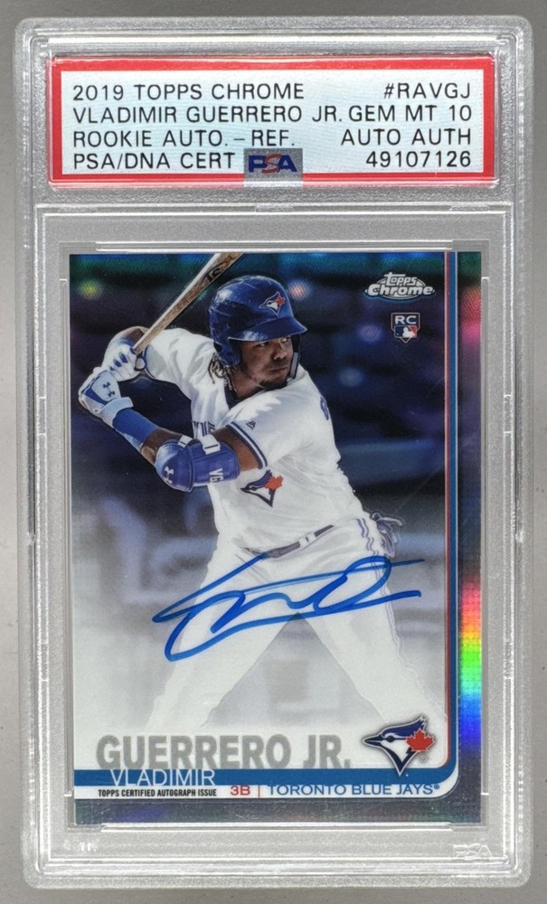 Vladimir Guerrero Jr 2019 Topps Chrome Refractor RC Auto 399/499 PSA 10 DNA AUTH
