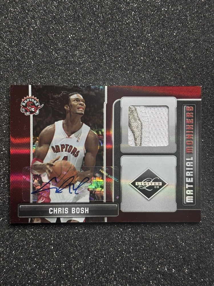 CHRIS BOSH 2009-10 LIMITED GAME USED PATCH AUTO /10 PARTIAL RAPTORS LOGO GU HOF 