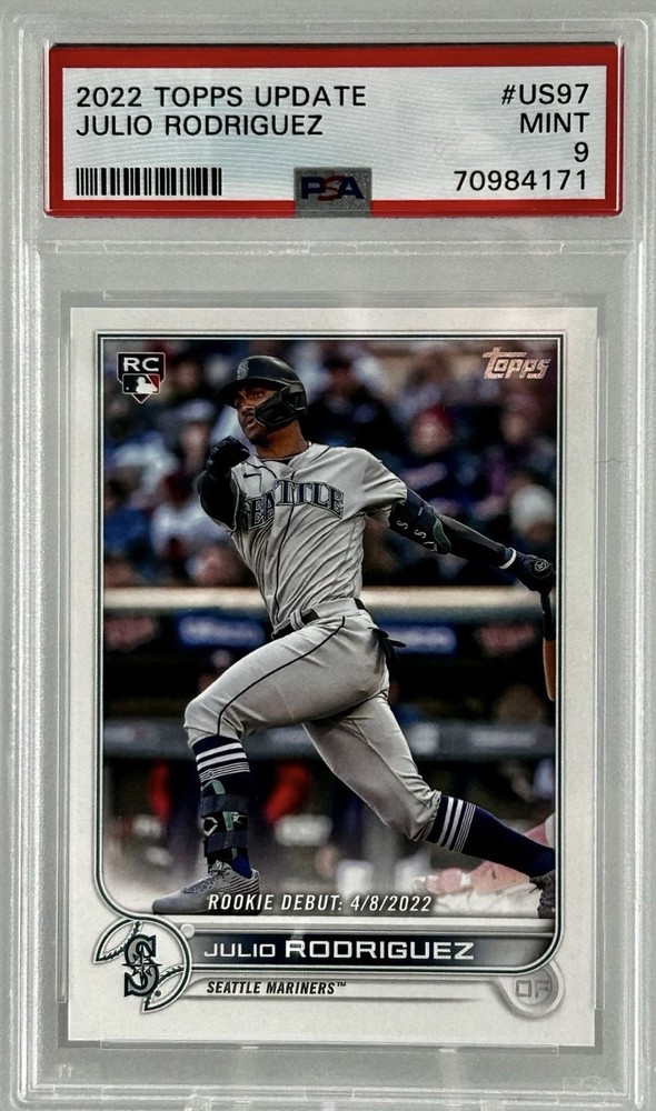 2022 Topps Julio Rodriguez Rookie Debut #US97 (RC) PSA 9 Seattle Mariners