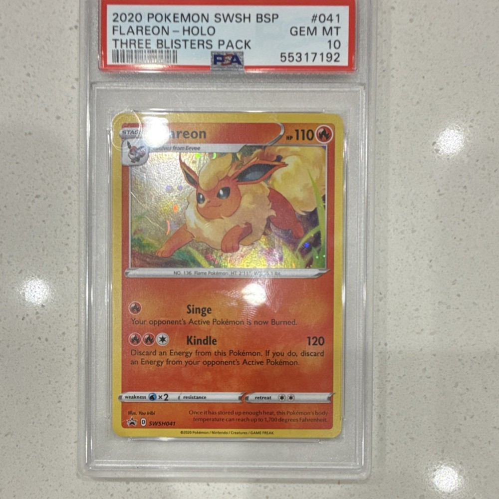 Pokemon Flareon SWSH041 Holo Promo SWSH Sword & Shield PSA 10 Gem Mint 2020