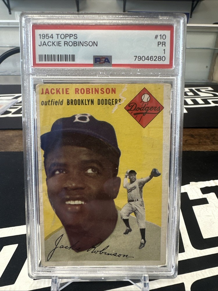 Topps 1954 Jackie Robinson #10 Brooklyn Dodgers PSA 1 Graded