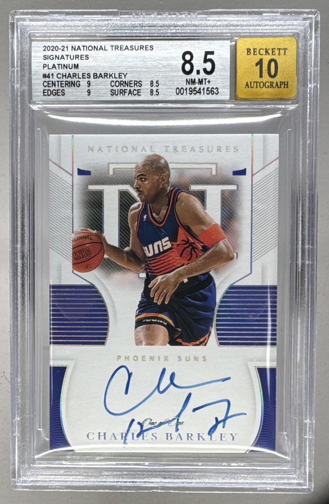 Charles Barkley 2020 National Treasures #S-CHB Platinum Auto 1/1 BGS 8.5/10