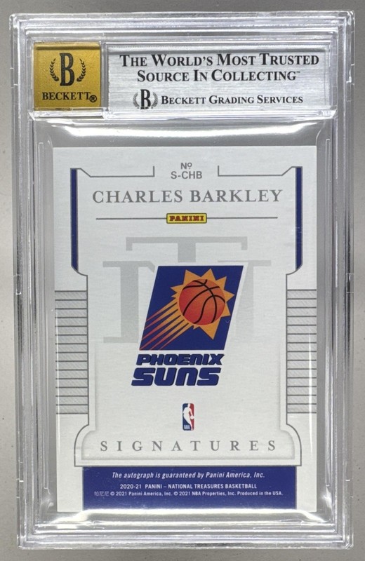 Charles Barkley 2020 National Treasures #S-CHB Platinum Auto 1/1 BGS 8.5/10 view 2