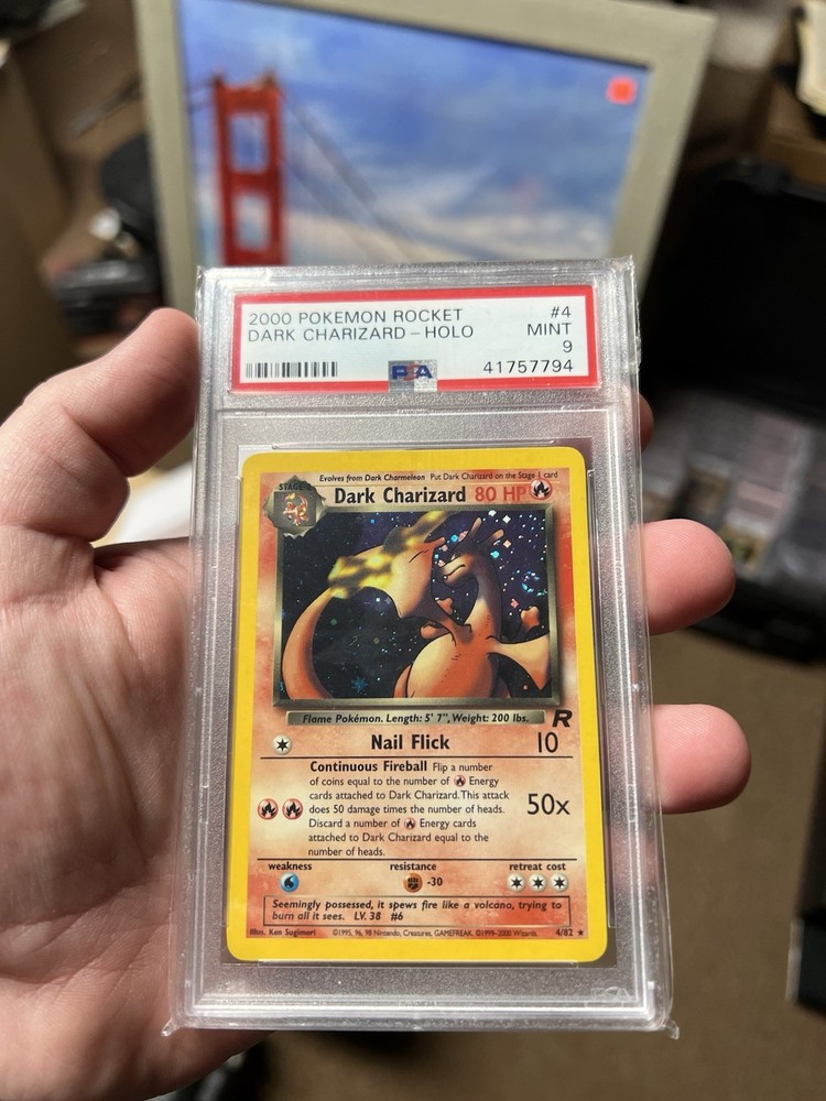 Dark Charizard Holo Rare Team Rocket Vintage Pokemon #4 PSA 9 Mint