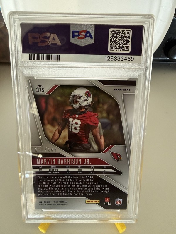 2024 Panini Prizm Rookies Marvin Harrison Jr. #375 Orange Prizm 🍊 (RC) /249 view 2