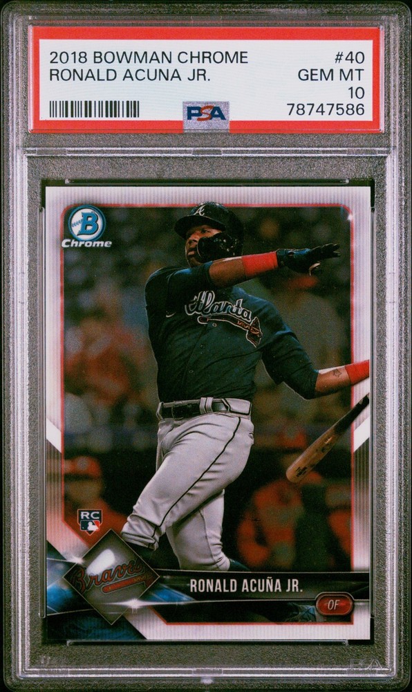 2018 BOWMAN CHROME #40 RONALD ACUNA JR. ROOKIE RC PSA 10