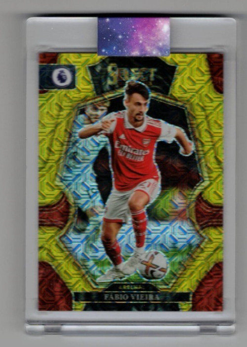 2022-23 Panini Select Arsenal Fabio Vieira Mezzanine Prizm 4/10 Gold RARE encase