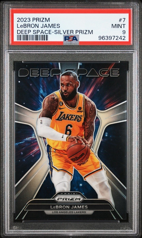 2023 Lebron James Prizm Deep Space Silver Prizm #7 / PSA 9 Lakers