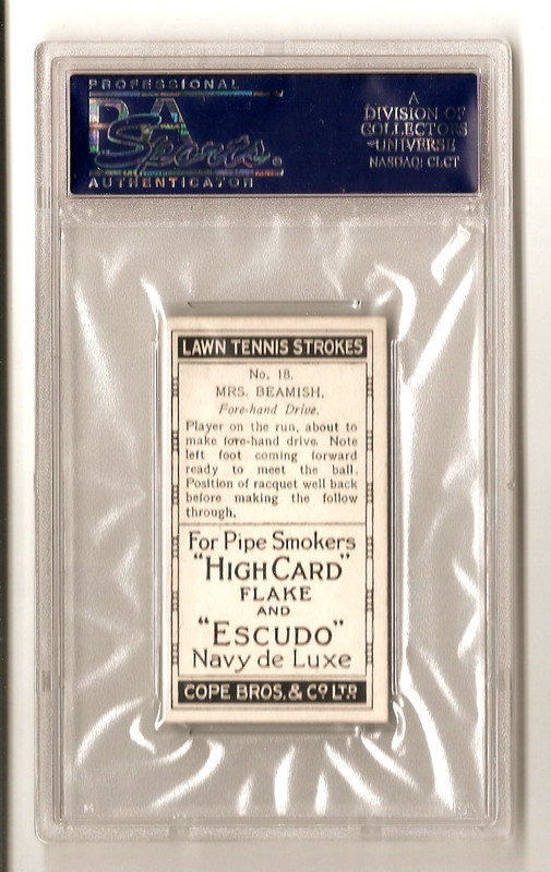 Geraldine Mrs Beamish 1924 Cope Bros & Co #18 Tennis Card PSA 6 Only 9 Graded view 2