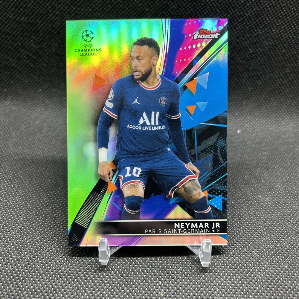 2021-22 Topps Finest UCL Neon Green Refractor /99 Neymar Jr #25