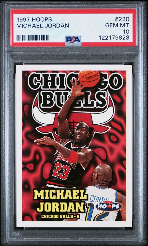Michael Jordan 🔥 1997-98 NBA Hoops #220 PSA 10 GEM MINT 🔥🔥 HOT RARE 