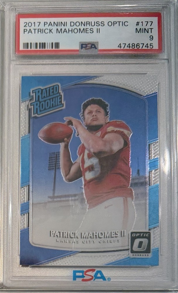 2017 Panini Donruss Optic Rated Rookie, Patrick Mahomes II. PSA Mint 9￼