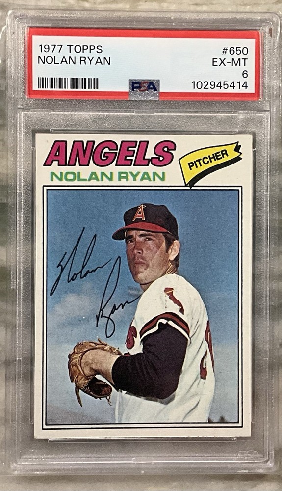 1977 TOPPS # 650 NOLAN RYAN HOF PSA 6 CALIFORNIA ANGELS