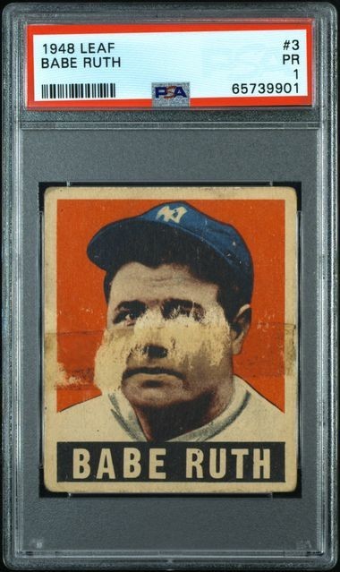 1948 LEAF BABE RUTH  #3  PSA 1