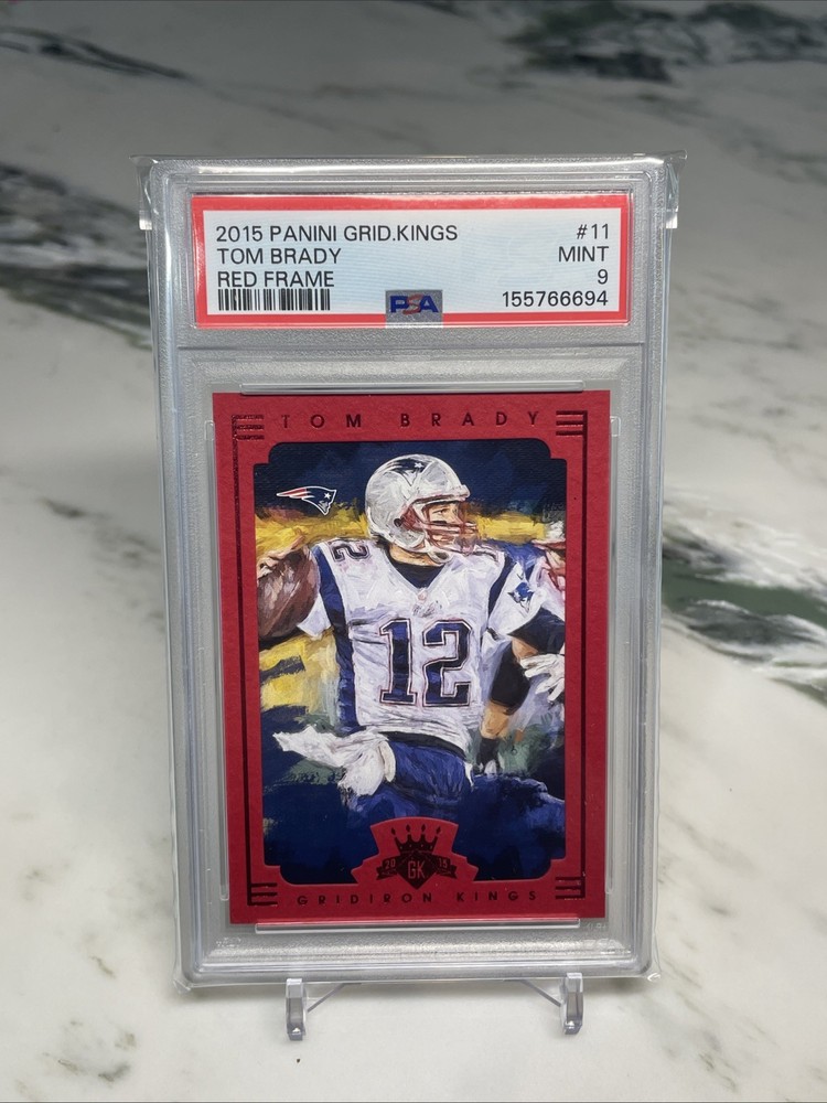 2015 Panini Gridiron Kings Tom Brady Red Frame #11 Mint PSA 9 Patriots Colors!!