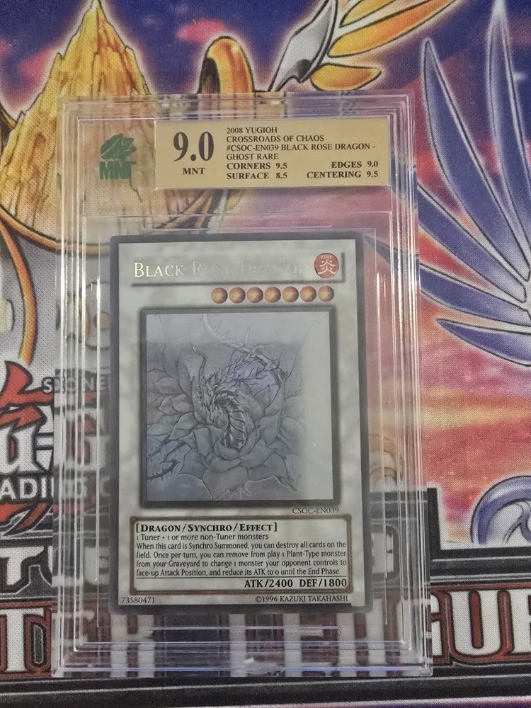 YUGIOH! Black Rose Dragon Graded 9 Ghost Rare Unlimited Edition CSOC-EN039